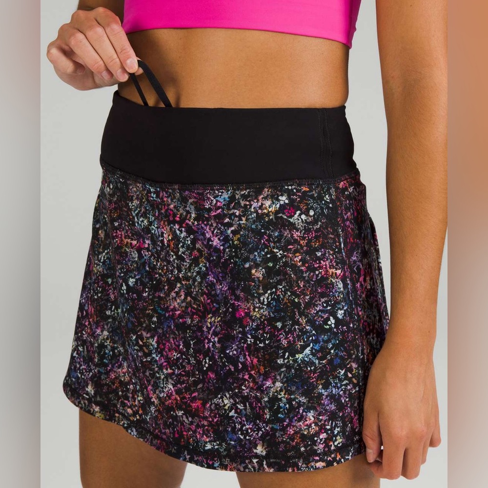 NWT 🍋 Lululemon Pace Rival Mid-Rise Skirt *Long Floral Spray Multi size 8